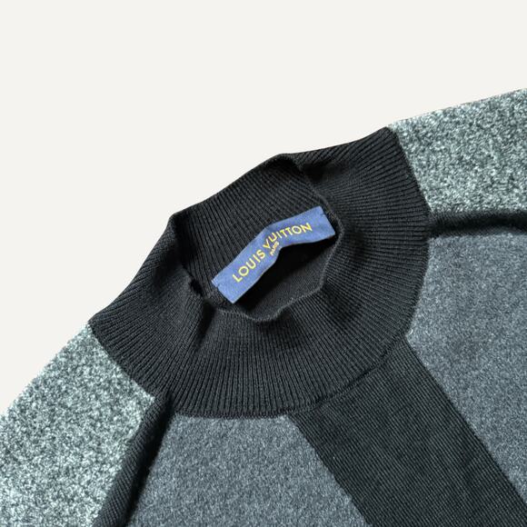 Size L - Louis Vuitton Men's 2054 Patchwork Mock Knit Top - Picture 3 of 7